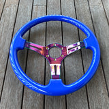 Neo-Chrome Spoke, Blue Steering Wheel 350mm