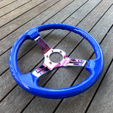 Neo-Chrome Spoke, Blue Steering Wheel 350mm