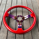 Neo-Chrome Spoke, Candy Red Steering Wheel 350mm