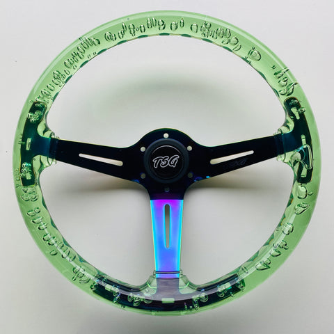 TSG 'Bubble' Steering Wheel 350mm - Green