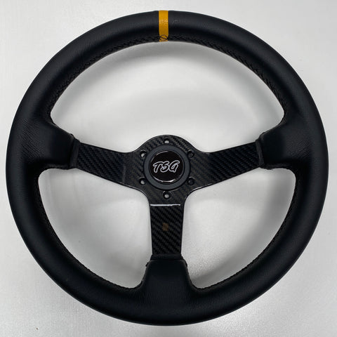 'TSG' Carbon Fibre, Leather Steering Wheel 350mm