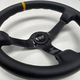 'TSG' Carbon Fibre, Leather Steering Wheel 350mm
