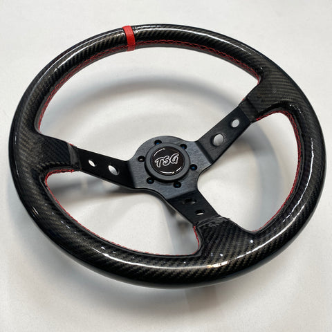 'TSG' Carbon Wrapped Steering Wheel 350mm